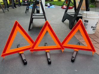 Set of Three Highway Hazard / Warning Triangles