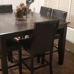 Pub style dining table serves 6