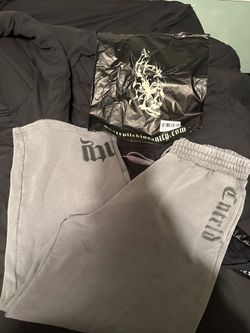 Controlled insanity smoke gray wide leg sweatpants