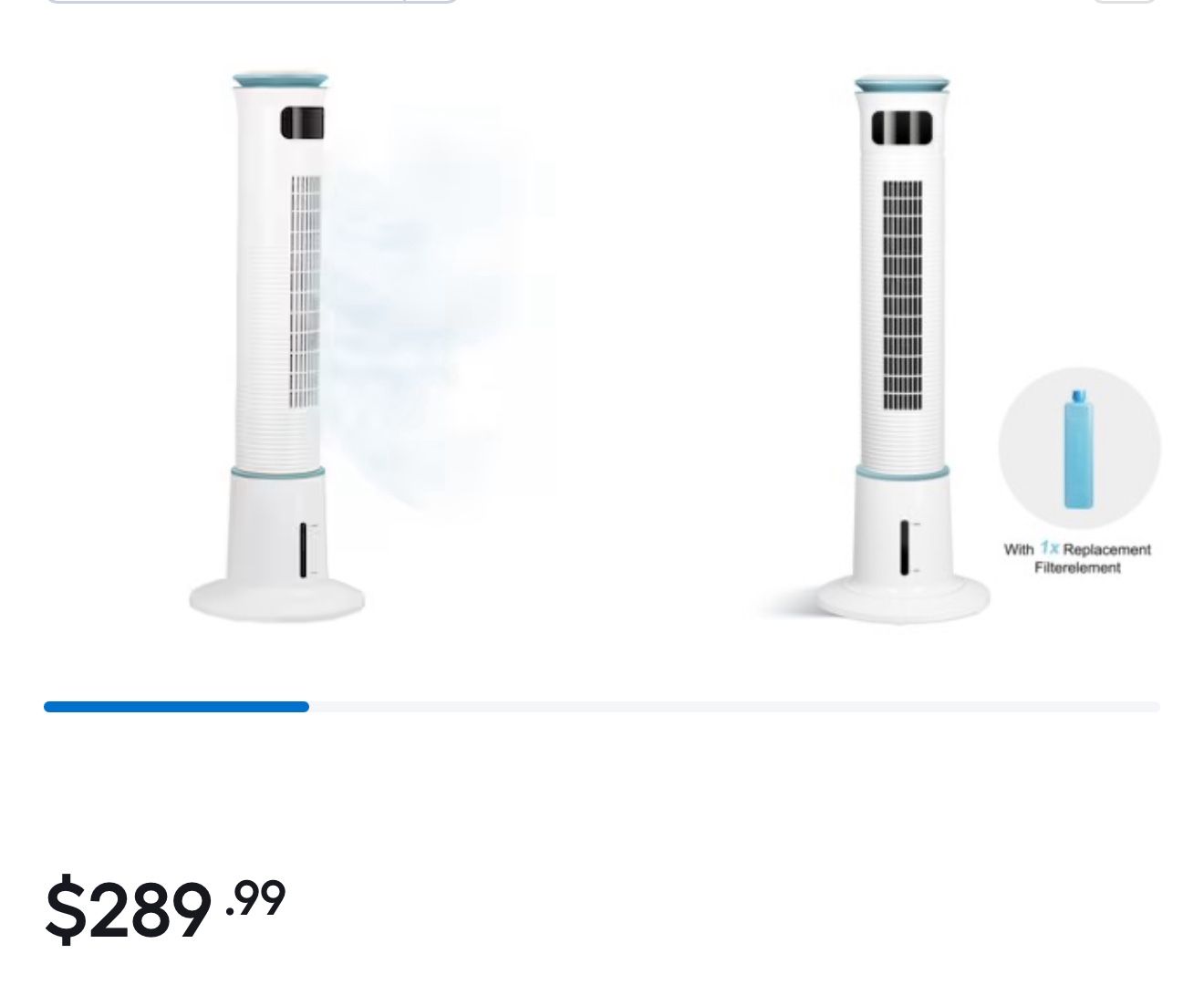 GZMR 43-in 110V 12-Speed Indoor White Oscillating Misting Tower Fan with Remote