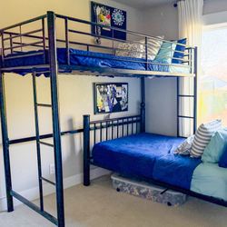 Black Metal Loft Bed