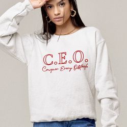 CEO Woman’s Graphic Sweatshirt ~ White S-xl