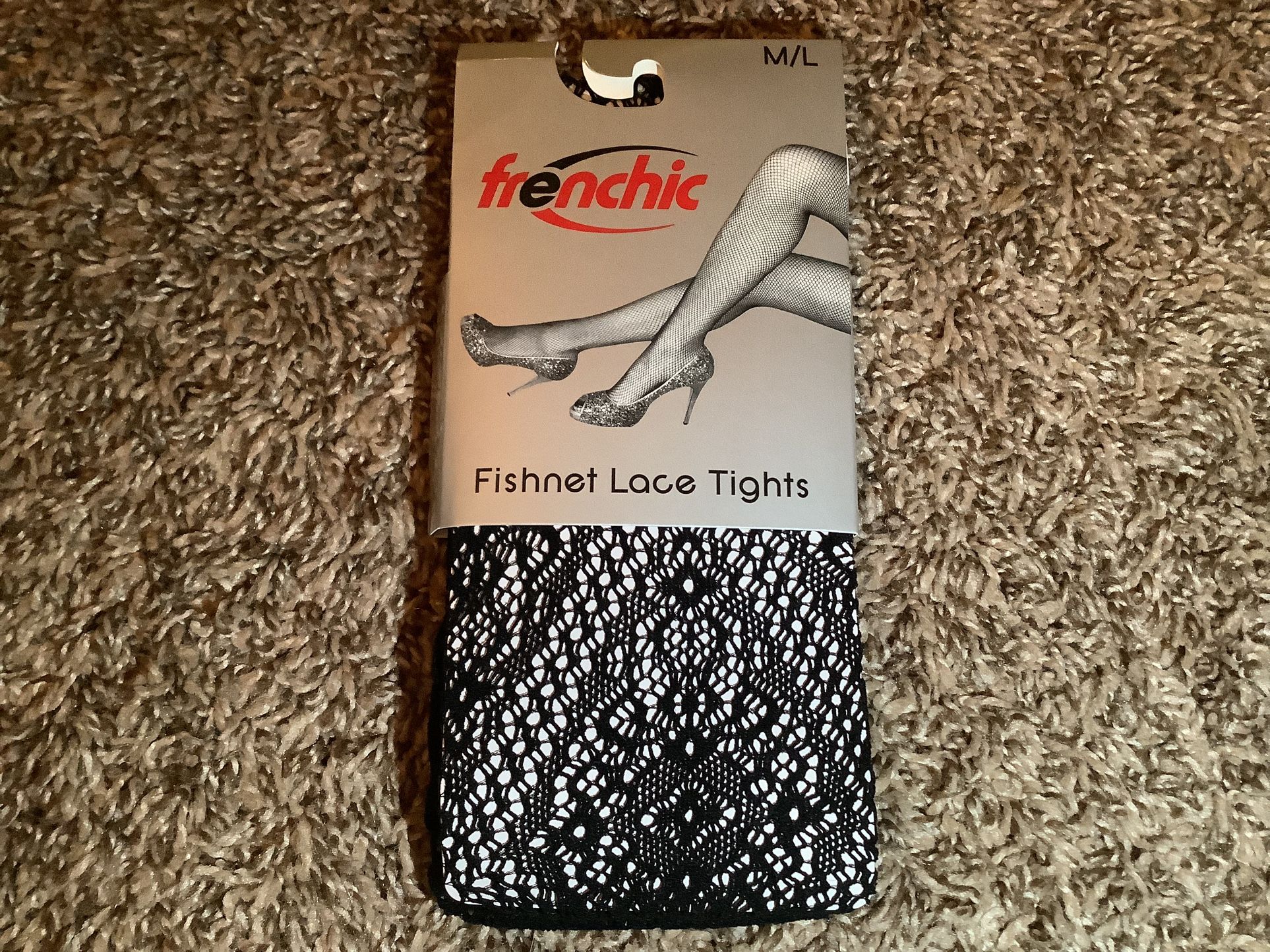 Frenchic fishnet lace tights, fashion, color black, size: M/L