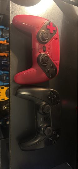 PS5 Controllers – Red Third-Party and Black DualShock 4