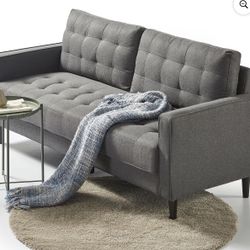 Zinus Benton 75″ – Mid-Century Tufted Couch, Dark Grey