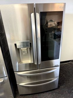 LG 4 doors stainless steel refrigerator and bottom freezer and instaview window