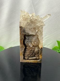 Crystal Hand Carved Owl