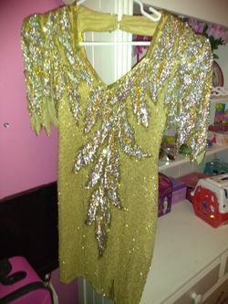 Gold sequence dress