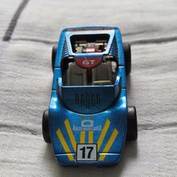 Vintage Darda Motor Car Blue Monte Carlo #17 Pull Back Car West Germany