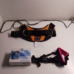 Collar for dog size L and muzzle size M.
All New.
Only 5 dollars each.
Incredible deal 