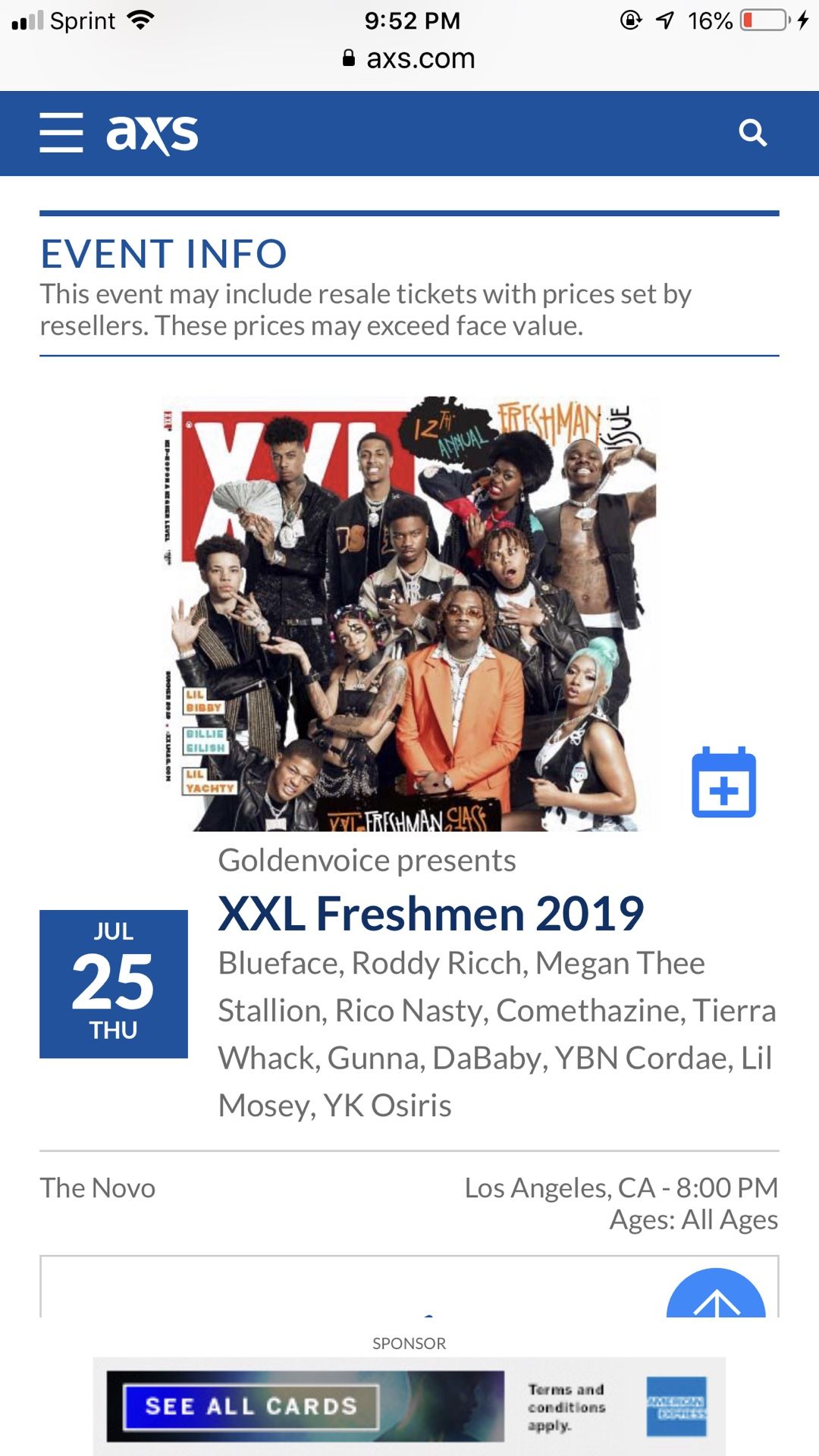 Xxl freshmen tour