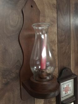 Wooden wall candle holder