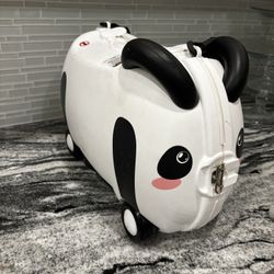 Huffy Kids' Pack N Fun Panda Foot-to-Floor, which is a ride-on toy that also functions as a suitcase for children