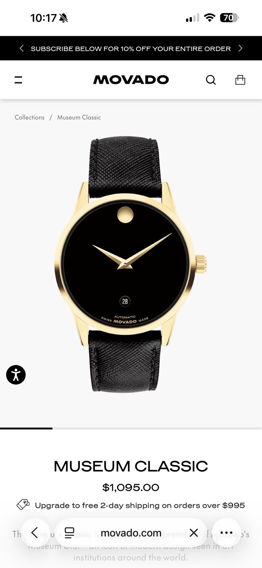 Movado Classic Automatic Watch