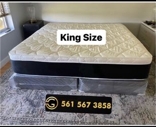 🔥NEW 12” Mattress King Size Plush Pillowtop With Box Spring // Offer  🚚