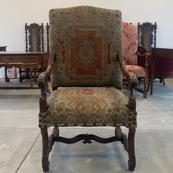 Antique Belgium Style Walnut Chair 