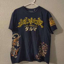 Men's Guess Asian Graphic Tee Cherry Blossom & Tiger