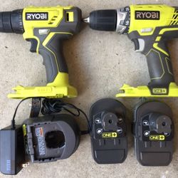 RYOBI DRILLS + Batteries + Charger