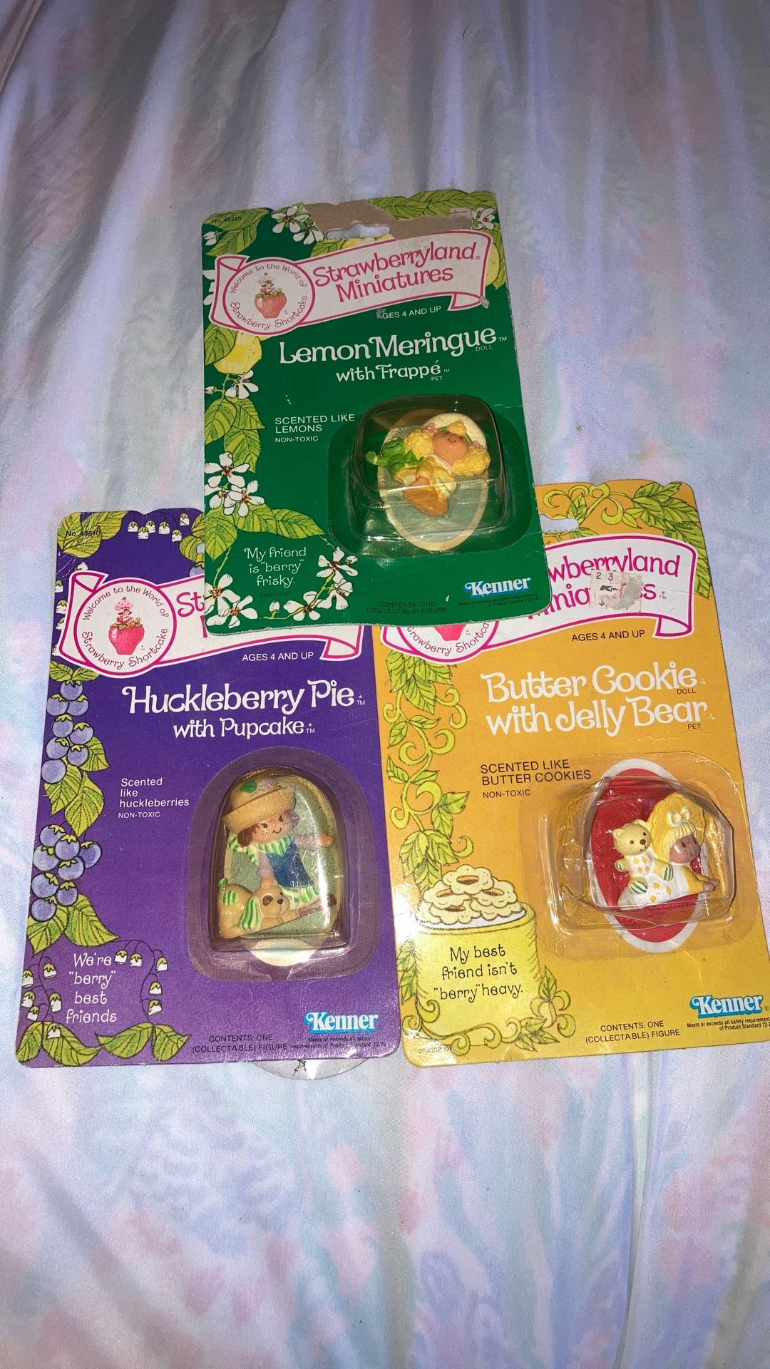 3 Strawberry Shortcake Miniatures Kenner 1982 Scented Action Figures SEALED Vintage $40