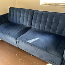 Velvet Upholstered Convertible Loveseat Sleeper Sofa