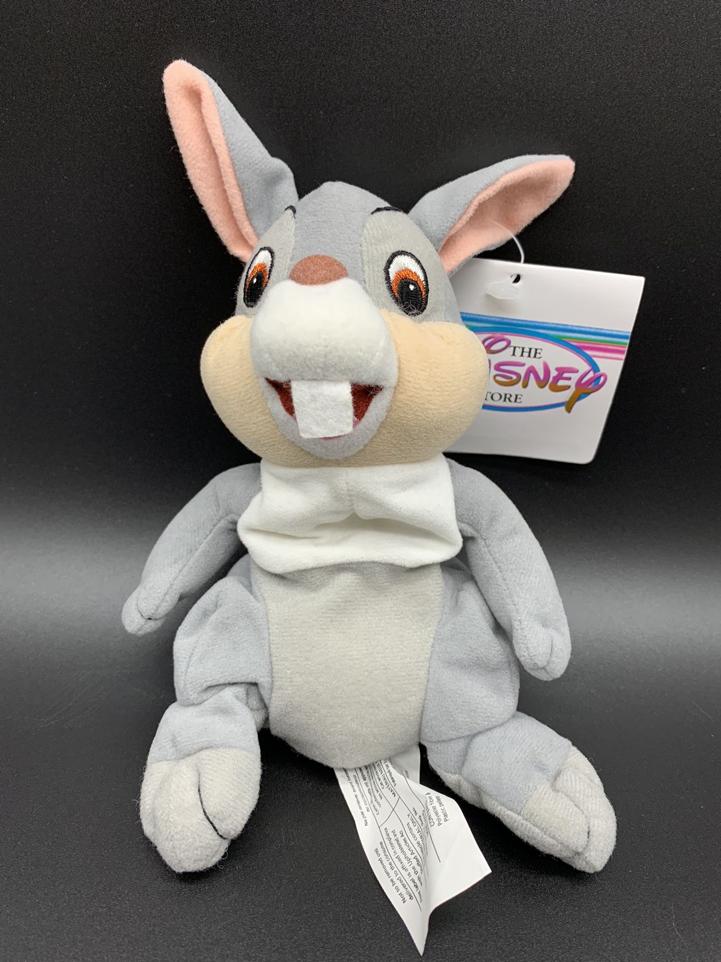 New Disney Store Bambi 8" Thumper the Rabbit Mini Bean Bag Stuffed Plush. 