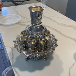 Kiddush Wine Fountain With 8 Shot Cups 