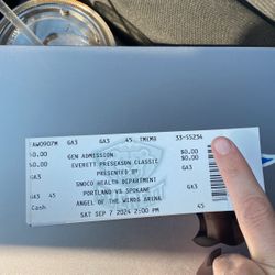 1 GA Ticket - Sept 7, 2024  2pm- Preseason everett Silvertips Hockey Game 