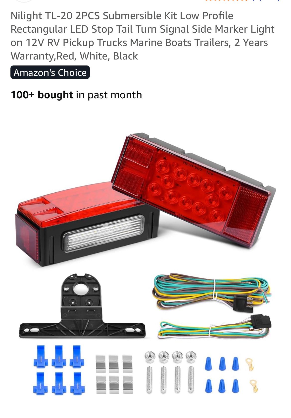 Pair Of Led Rectangular Submersible Taillights