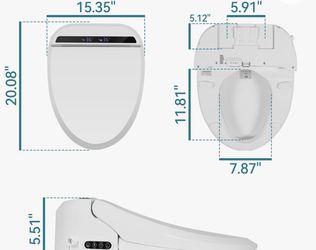Smart Heated Bidet Toilet Seat w/ Dryer & Remote – Self Cleaning Nozzle Luxury