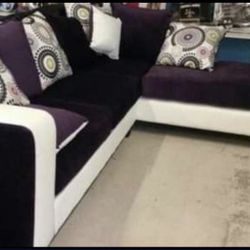 Purple And White Sectional On Sale 
