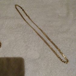 24" 3mm Wide 14k Gold Plated Curb Chain