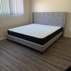 New In Box King Bed Frame With Mattress (Read Description Below)