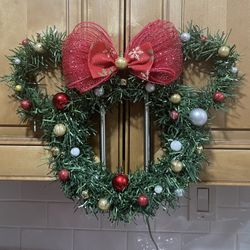 Handmade Mickey & Minnie Mouse Inspired Christmas Wreath