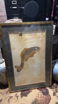 Framed Koi Fish Asian Art Print