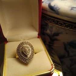 Gold Ring and Diamonds