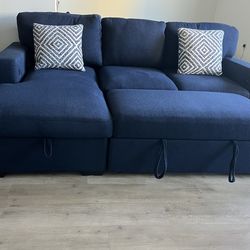 Like-New Navy 3-Piece Sofa Sectional w/ Chaise – Purchased July 2025 - $550 (koreatown los angeles)