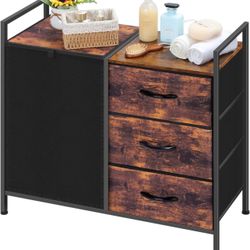 Laundry Hamper, Laundry Basket with Shelves, Laundry Sorter with 3 Tier Sliding Folding Storage Basket, Bathroom Laundry Room Organization and Storage