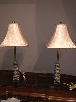 Turtle lamps with new shades , excellent condition