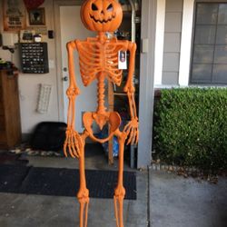 60” Posable Pumpkin Skeleton Halloween Decorative Mannequin Hyde & EEK