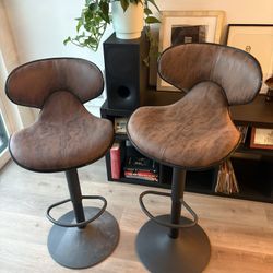 Adjustable Height Leather Barstools 2 For $49 Total