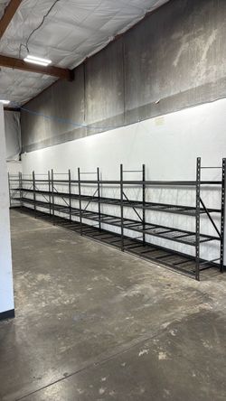 Metal storage shelves