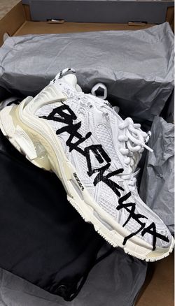 Balenciaga graffiti runners white