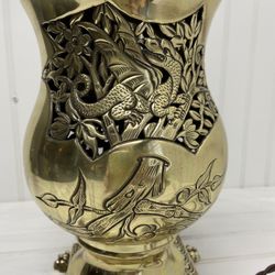 Table Lamp, Pierced Brass. Antique.