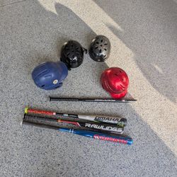 Baseball Hats And Bats 