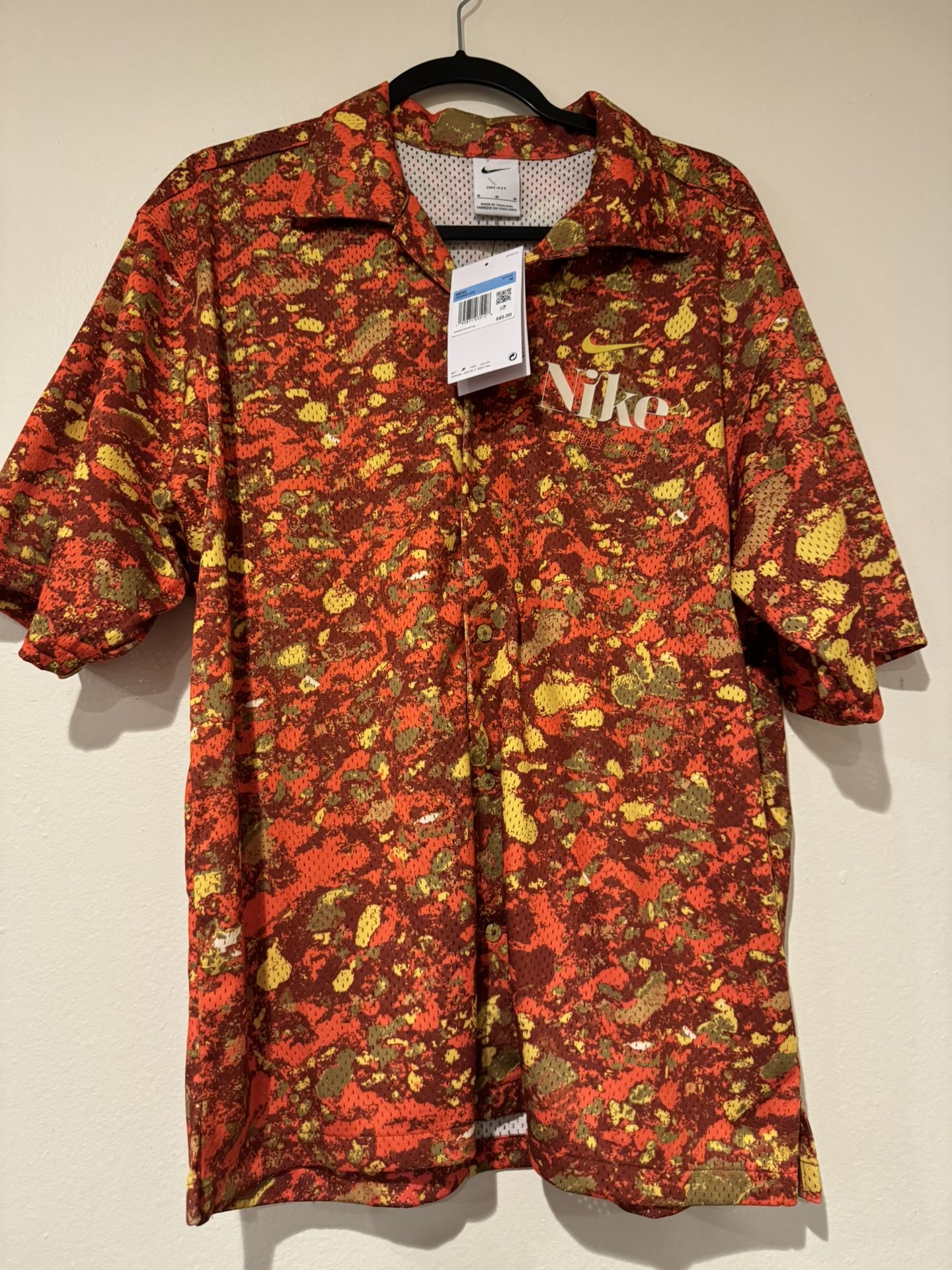 Nike Jersey Button Up Size Medium Men New