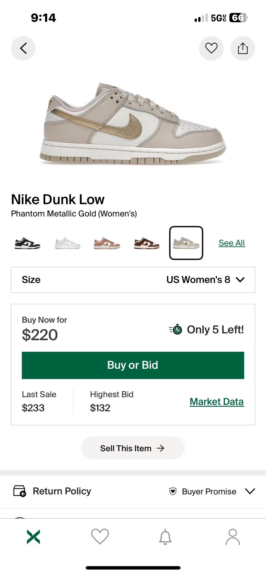 WOMEN DUNKS SIZE 8