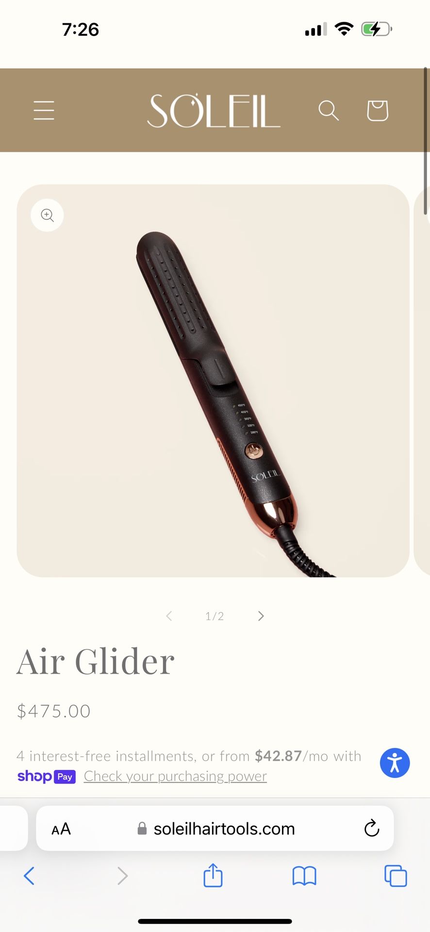 Soleil Air Glider For Hair