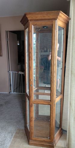 Curio display case cabinet