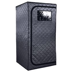 No EMF Durasage Portable Full Size Infrared Sauna for at Home | Ultra Low EMF Infrared Panels | LED Lighting, Heating Foot Pad and Portable Chair (1-P