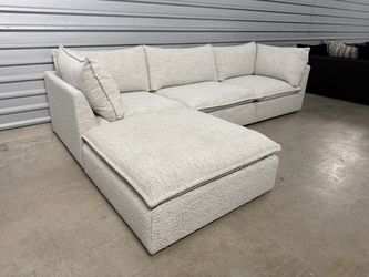Light Gray Cloud Sofa With Ottoman